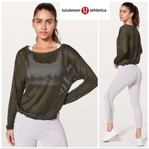 SOLD NEW Lululemon Lean In Long Sleeve Mesh Stri